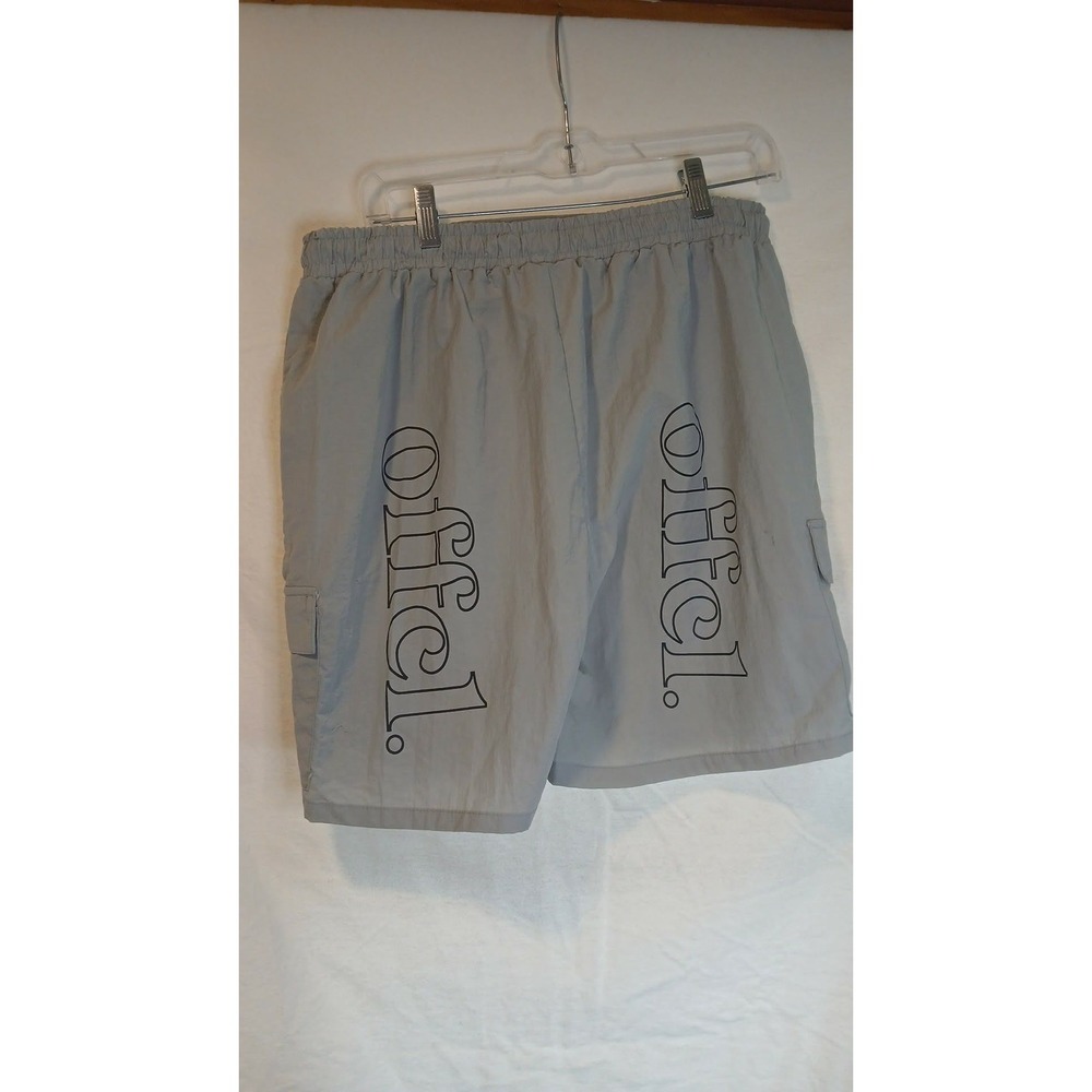 BooHoo Man Official Grey Athletic Cargo Shorts Mens Large Drawstring Graphic